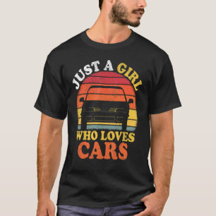 Auto-Vintage-Einfach Ein Mädchen, Das Autos Liebt T-Shirt
