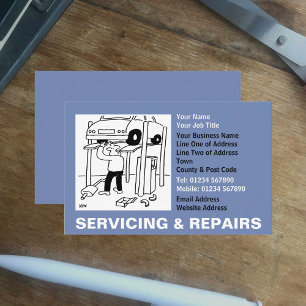 Auto-Wartung & Reparatur Cartoon Visitenkarte