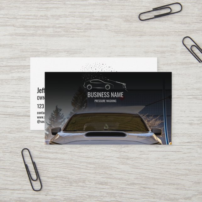 Auto-Waschmaschine Reinigungsfahrzeug Visitenkarte (Vorderseite/Rückseite Beispiel)