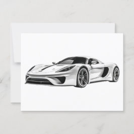 Auto zeichnend II Postkarte