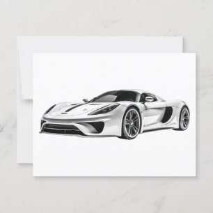 Auto zeichnend II Postkarte