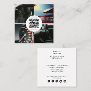 Auto zur Reinigung Auto Reparatur QR-Kodex Soziale Quadratische Visitenkarte