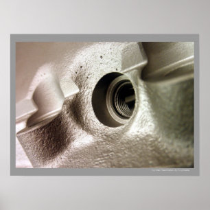 Auto-Zylinderkopf-metallisches geometrischer Poster