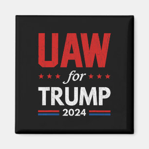 Autoarbeiter für Trump 2024 Amerikanische Flagge T Magnet