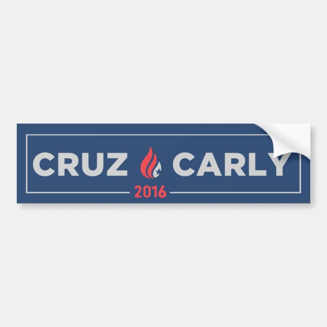 Autoaufkleber-Blau Ted Cruz Carly Fiorina Autoaufkleber (Vorne)