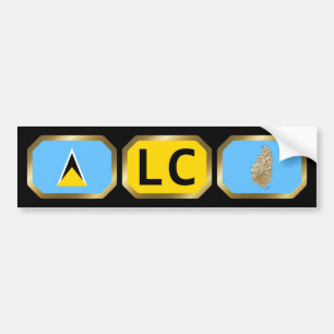 Autoaufkleber der Flagge von Saint Lucia