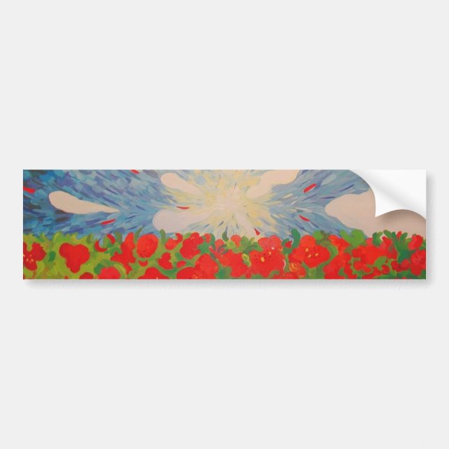 Autoaufkleber der roten Blume (Vorne)