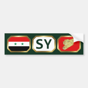 Autoaufkleber der syrischen Flaggenkarte