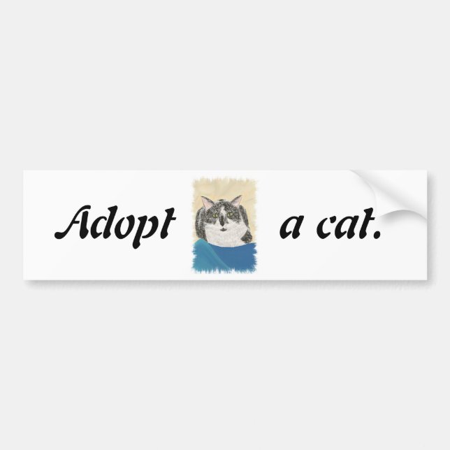 Autoaufkleber einer Katze-Werbeaktion adoptiert (Vorne)