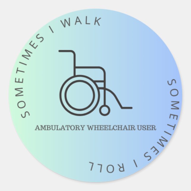 Autoaufkleber für Rollstuhlfahrer Runder Aufkleber (Vorderseite)