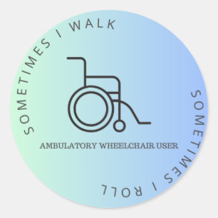 Autoaufkleber für Rollstuhlfahrer Runder Aufkleber