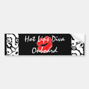 Autoaufkleber "Hot Lips Diva on board"