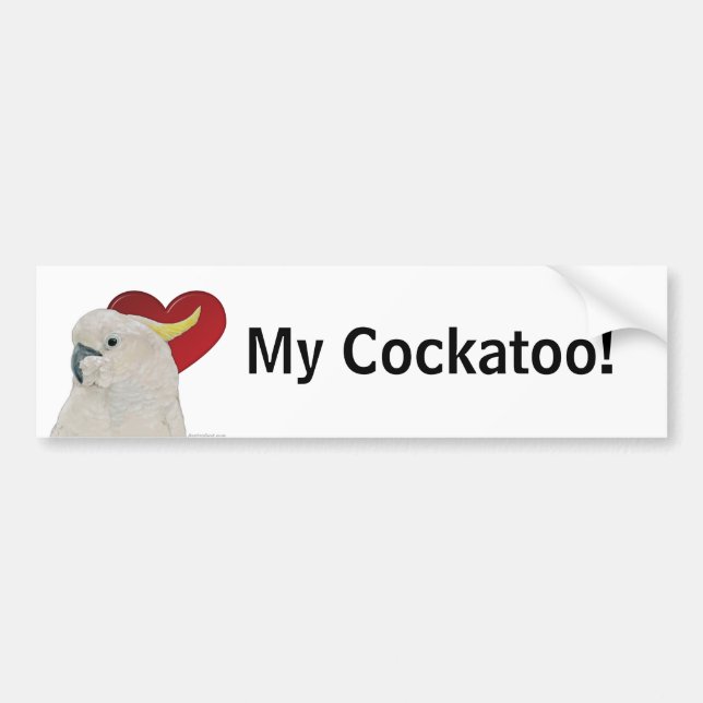 Autoaufkleber - i-Liebe mein Cockatoo! (Vorne)