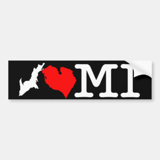 Autoaufkleber ♥ I MI (i-Herz Michigan), weiß