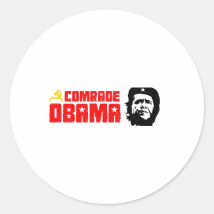 Autoaufkleber - Kamerad Obama rot Runder Aufkleber
