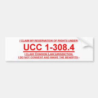 Autoaufkleber mit Reservierung UCC 1-308.4 des