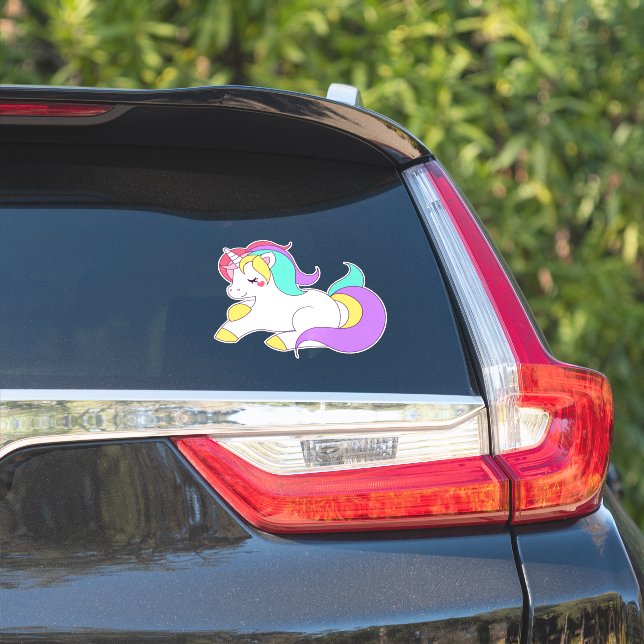 Autoaufkleber Niedlich Unicorn Aufkleber (Auto Seite)