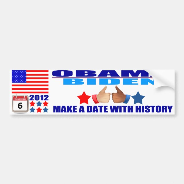 Autoaufkleber - Obama/Biden - Flagge - (Vorne)