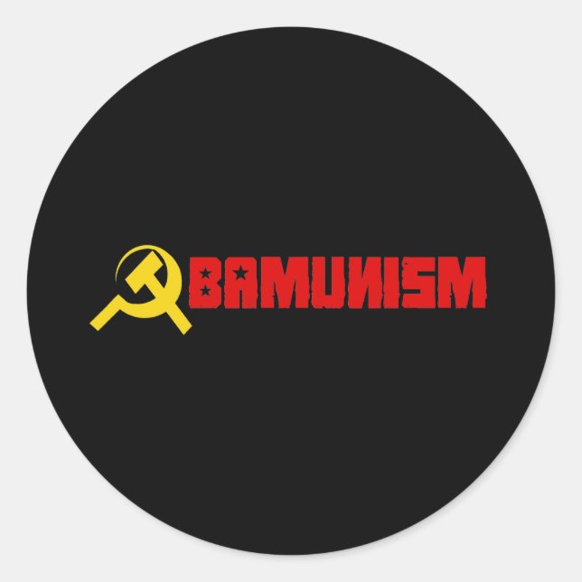 Autoaufkleber - Obamunismus rot Runder Aufkleber (Vorderseite)