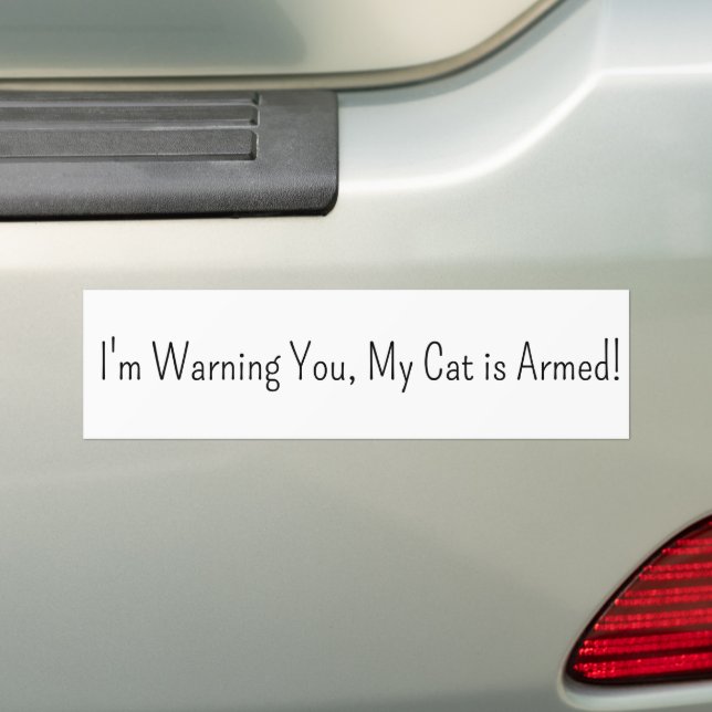 Autoaufkleber Warning Armed Cat! (Auf Auto)