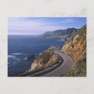Autobahn 1 entlang der kalifornischen Küste in der Postkarte