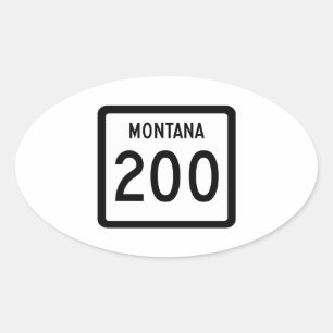 Autobahn 200, Montana, USA Ovaler Aufkleber