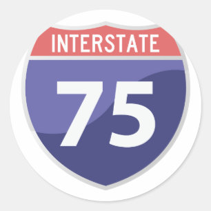 Autobahn 75 (I-75) Runder Aufkleber