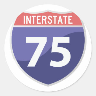Autobahn 75 (I-75) Runder Aufkleber
