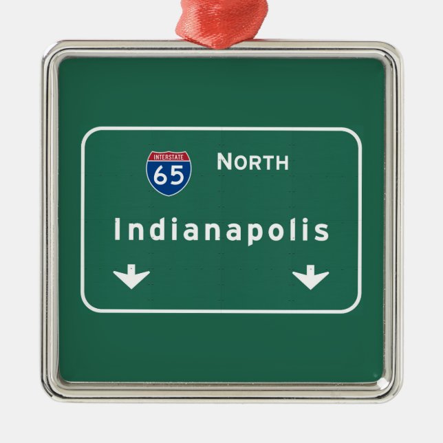 Autobahn-Autobahn Indianapolis Indiana: Silbernes Ornament (Vorne)