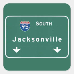 Autobahn-Autobahn Jacksonvilles Florida: Quadratischer Aufkleber