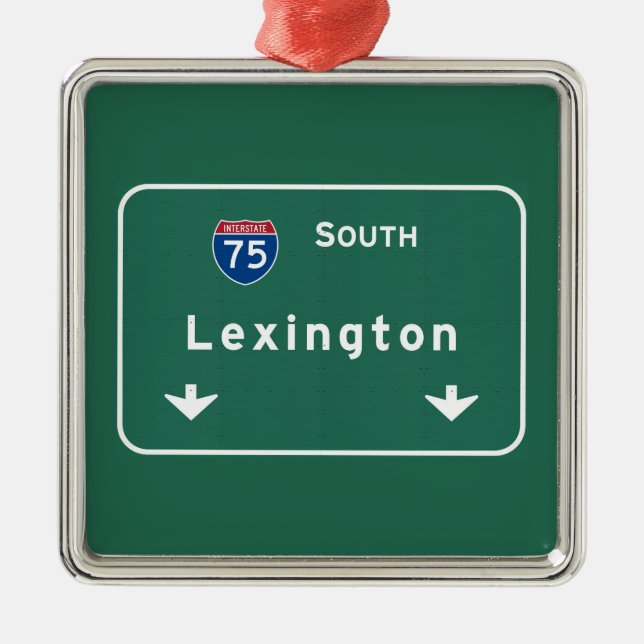 Autobahn-Autobahn Lexingtons Kentucky KY: Silbernes Ornament (Vorne)