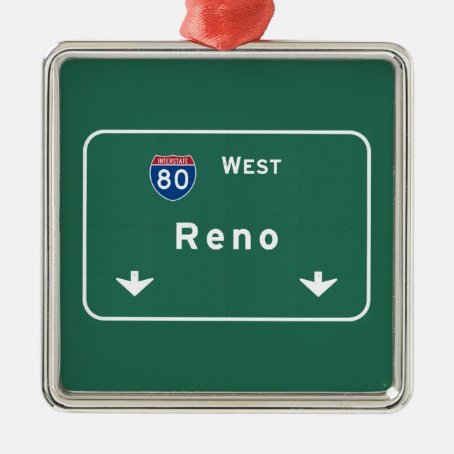 Autobahn-Autobahn Reno Nevada Nanovolt: Ornament Aus Metall (Vorne)