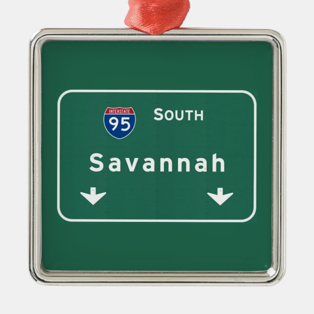 Autobahn-Autobahn Savanne-Georgia GA: Ornament Aus Metall (Vorne)