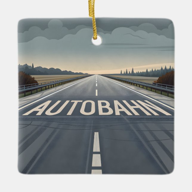 Autobahn Infinite Road Perspective Art Keramikornament (Vorderseite)