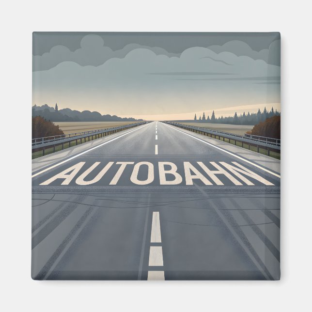 Autobahn Infinite Road Perspective Art Magnet (Vorne)