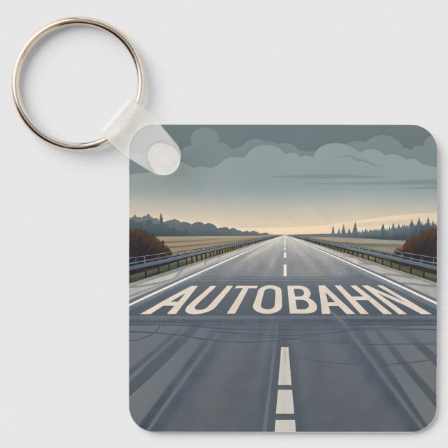 Autobahn Infinite Road Perspective Art Schlüsselanhänger (Vorderseite)