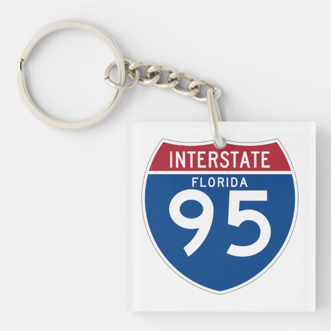 Autobahn-Schild Floridas FL I-95 - Schlüsselanhänger (Vorderseite)