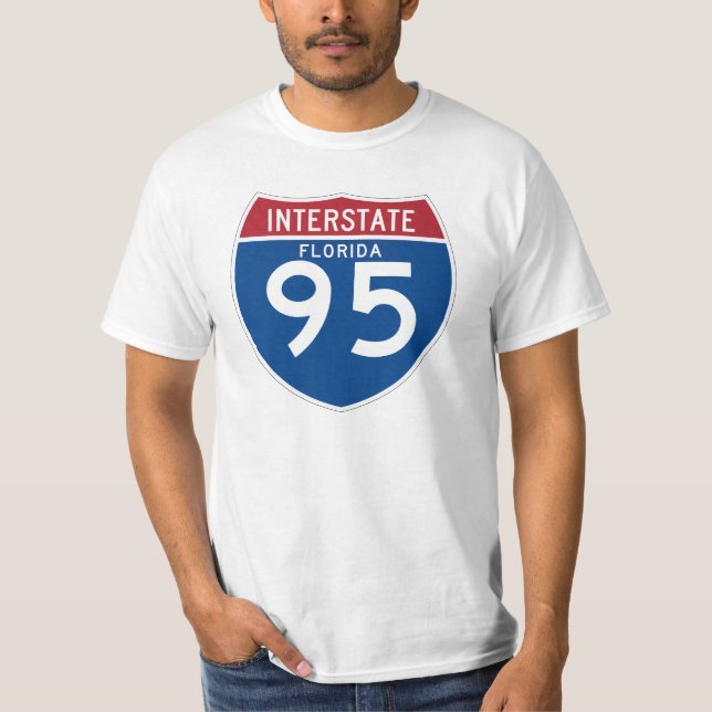 Autobahn-Schild Floridas FL I-95 - T-Shirt (Vorderseite)