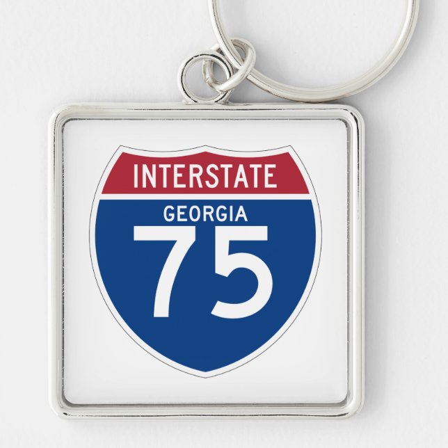 Autobahn-Schild Georgia GA I-75 - Schlüsselanhänger (Vorne)
