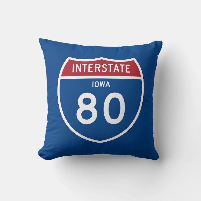 Autobahn-Schild Iowas IA I-80 - Kissen (Vorderseite)