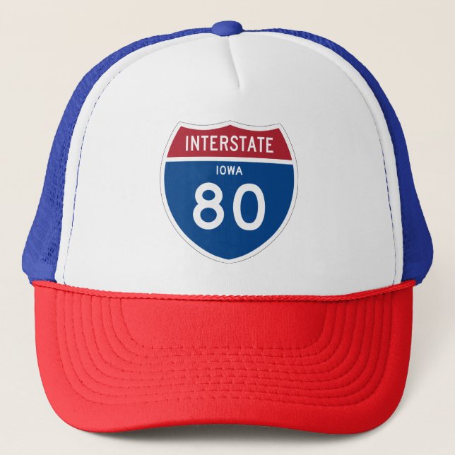 Autobahn-Schild Iowas IA I-80 - Truckerkappe (Vorderseite)