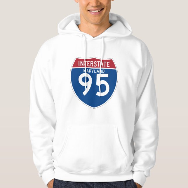 Autobahn-Schild Maryland MD I-95 - Hoodie (Vorderseite)