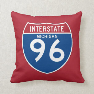 Autobahn-Schild Michigans MI I-96 - Kissen