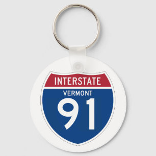 Autobahn-Schild Vermont VT I-91 - Schlüsselanhänger