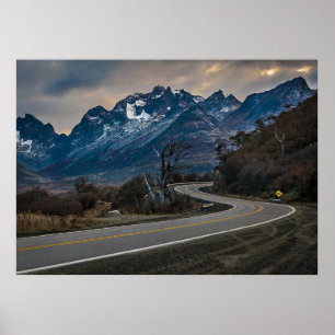 Autobahn, Tierra del Fuego, Argentinien Poster