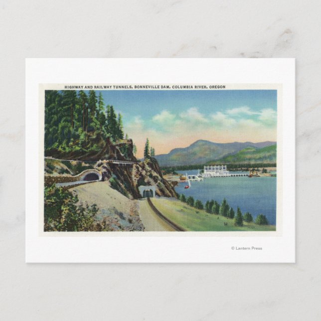 Autobahn und Eisenbahntunnels bei Bonneville Postkarte (Vorderseite)