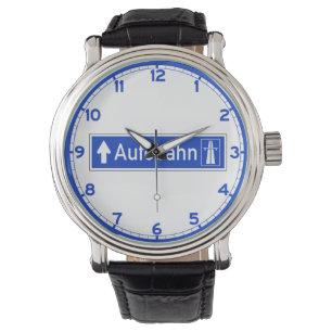 Autobahn, Verkehrszeichen, Deutschland Armbanduhr