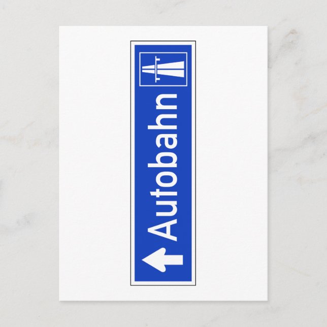 Autobahn, Verkehrszeichen, Deutschland Postkarte (Vorderseite)