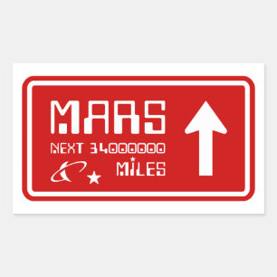 Autobahnabfahrt Mars Rechteckiger Aufkleber