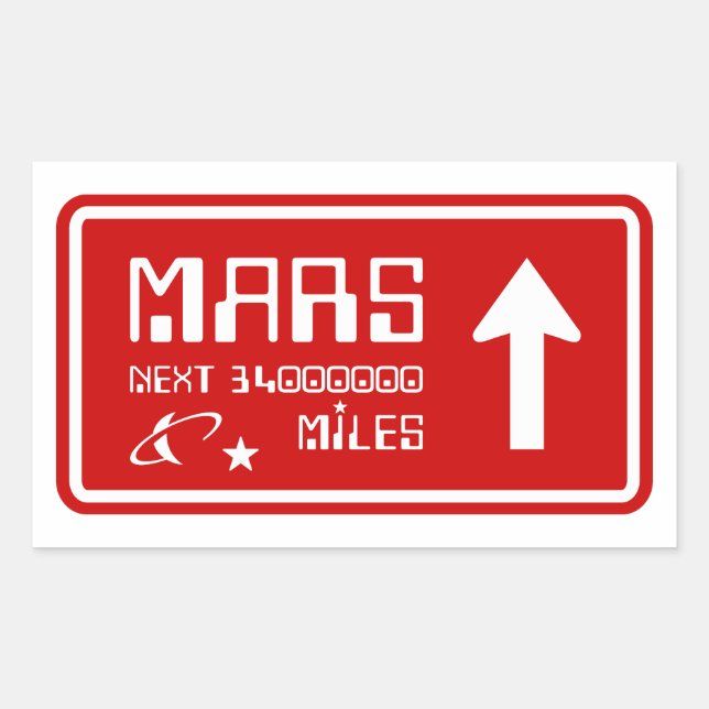 Autobahnabfahrt Mars Rechteckiger Aufkleber (Vorderseite)